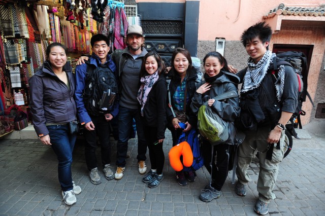 Gerard Butler...for running into us twice; once in the maze of Marrakech's medina and the second time at the airport. Thank you for your down-to-earthness in asking us how our trip was going, being gracious enough to take a group photo and for following up on our blog afterwards! 01/02/12.
